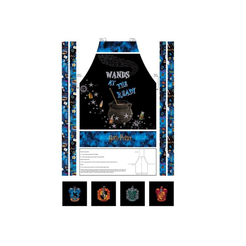 P133-15225W-99 PATCH. AMERICANO HARRY POTTER (06) PANEL 90X150 CM. ALGODON 100% MULTI Venta en piezas de 6.80 M