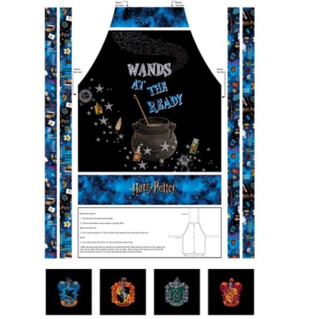 P133-15225W-99 PATCH. AMERICANO HARRY POTTER (06) PANEL 90X150 CM. ALGODON 100% MULTI Venta en piezas de 6.80 M