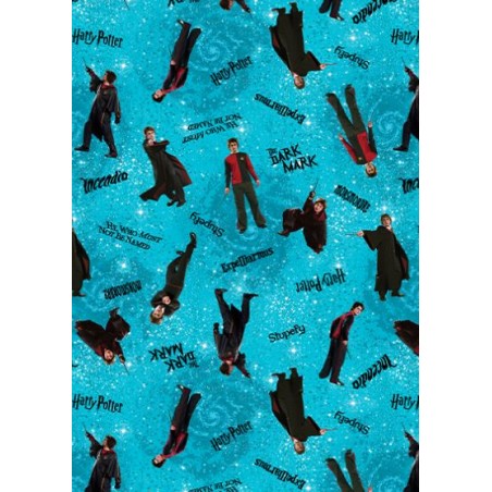 P133-15265-84 PATCH. AMERICANO HARRY POTTER 2ND ED. (15) 110 CM. ALGODON 100% TURQUESA Venta en piezas de 6.80 M