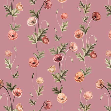 P133-16760-21 PATCH. AMERICANO GARDEN OF AFFECTION (08) 110 CM. ALGODON 100% ROSA Venta en piezas de 6.80 M