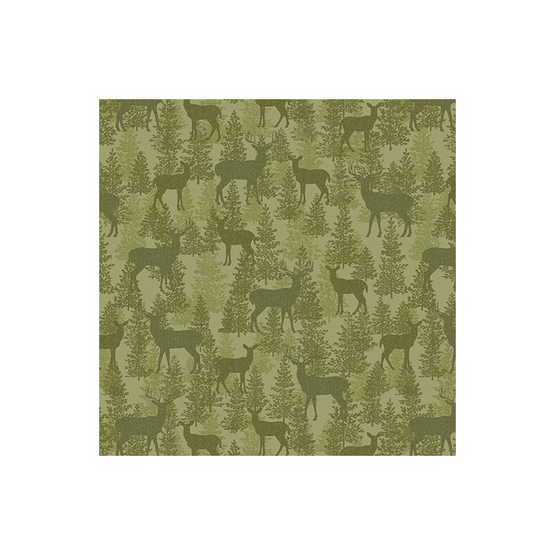 P133-16780-40 PATCH. AMERICANO A WALK IN THE FOREST (13) 110 CM. ALGODON 100% VERDE Venta en piezas de 6.80 M