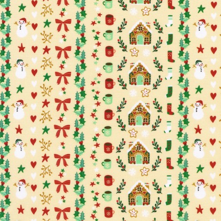 P135-SRKD-23909-84 PATCH. AMERICANO TINY TIDINGS (04) 110 CM. ALGODON 100% CREMA Venta en piezas de 7.00 M