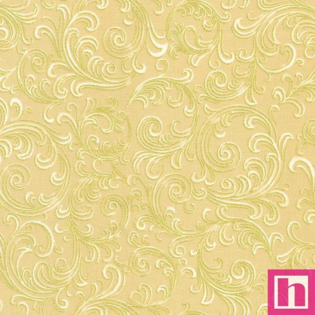 P135-SRKM-22949-84 PATCH. AMERICANO HOLIDAY FLOURISH PEPPERMINT TWIST (30) 110 CM. ALGODON 100% BEIG/DORADO Venta en piezas de 7