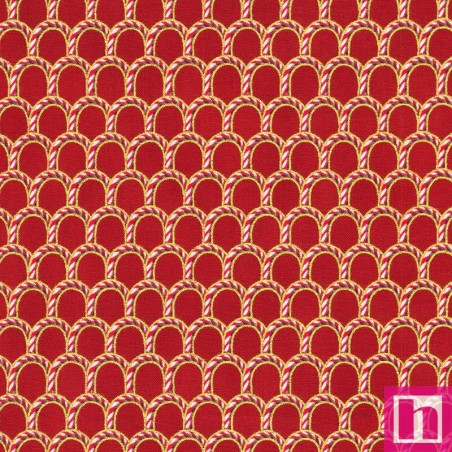 P135-SRKM-22952-91 PATCH. AMERICANO HOLIDAY FLOURISH PEPPERMINT TWIST (04) 110 CM. ALGODON 100% ROJO/DORADO Venta en piezas de 7