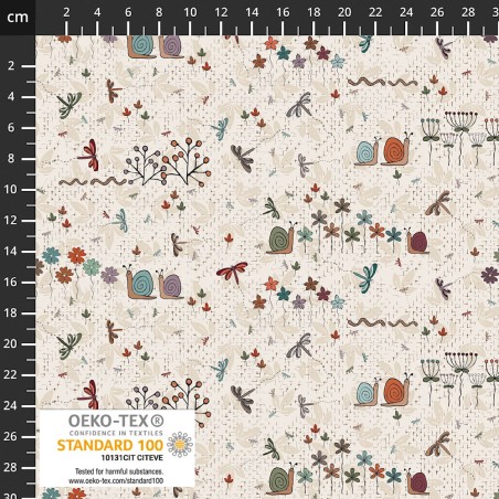 P137-4504-241 PATCH.AMERICANO WOODLAND TALE (02) 110 CM. ALGODON 100% CREMA Venta en piezas de 6.00 M