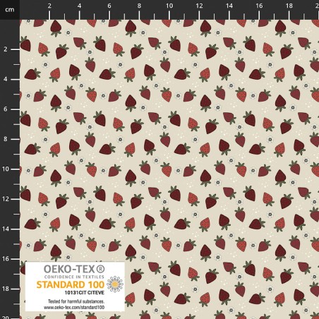 P137-4504-283 PATCH.AMERICANO STRAWBERRY MISCHIEF (14) 110 CM. ALGODON 100% HIELO Venta en piezas de 6.00 M