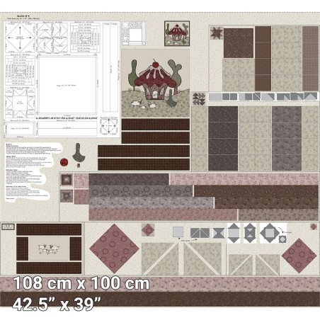 P137-4505-311 PATCH.AMERICANO CUP CAKE QUILT (04) PANEL 108X100 CM. ALGODON 100% MULTI Venta en piezas de 6.00 M