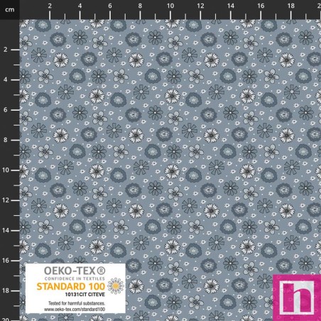 P137-4514-563 PATCH.AMERICANO WILD MEADOW (04) 110 CM. ALGODON 100% AZUL Venta en piezas de 6.00 M