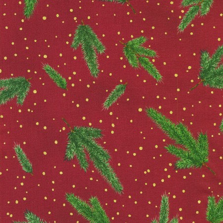 P137-SRKM-23703-113 PATCH. AMERICANO HOLIDAY FLOURISH - FOREST GLEN (36) 110 CM. ALGODON 100% FRAMBUESA/DORADO METALLIC Venta en