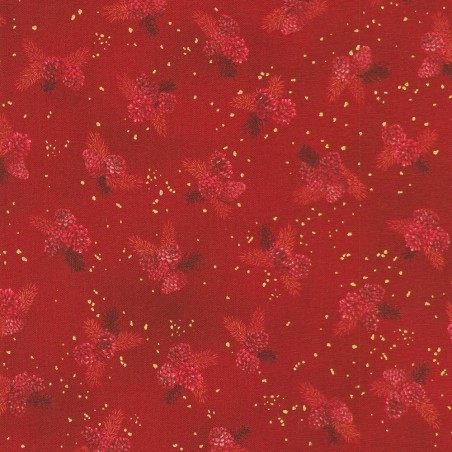 P137-SRKM-23707-113 PATCH. AMERICANO HOLIDAY FLOURISH - FOREST GLEN (38) 110 CM. ALGODON 100% FRAMBUESA/DORADO METALLIC Venta en