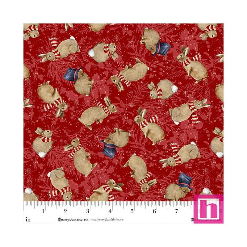 P140-2091-88 PATCH. AMERICANO JOYFUL SNOWMEN (02) 110 CM. ALGODON 100% ROJO Venta en piezas de 7.00 M