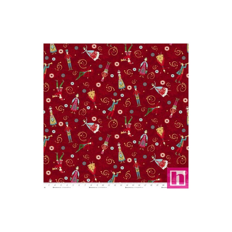 P140-3451-88 PATCH. AMERICANO SCANDINAVIAN HOLIDAY (02) 110 CM. ALGODON 100% ROJO Venta en piezas de 7.00 M