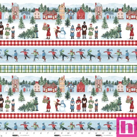 P140-8313-08 PATCH. AMERICANO CHRISTMAS VILLAGE (11) 110 CM. ALGODON 100% MULTI Venta en piezas de 7.00 M