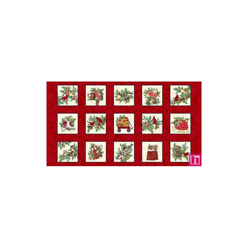 P140-8388-88 PATCH. AMERICANO BLOOMS OF THE HOLIDAY (06) 110 CM. ALGODON 100% ROJO/MULTI Venta en piezas de 7.00 M