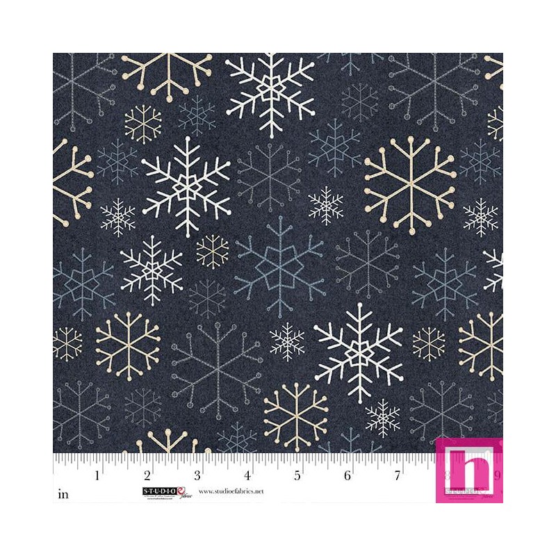 P140-8470-97 PATCH. AMERICANO SNOWY DAYS AND FROSTY NIGHTS (11) 110 CM. ALGODON 100% NEGRO Venta en piezas de 7.00 M