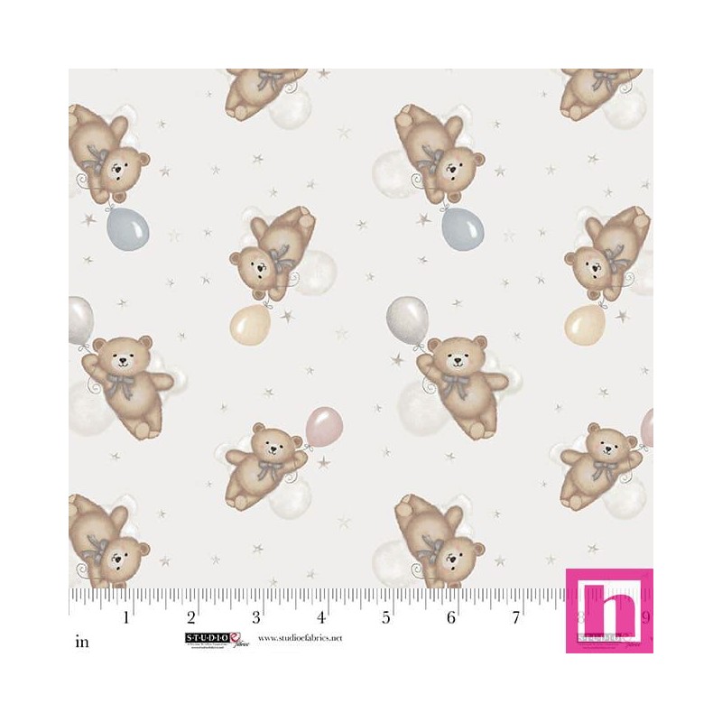 P140-8520-13 PATCH. AMERICANO SLEEPY TEDDY (04) 110 CM. ALGODON 100% CIELO Venta en piezas de 7.00 M