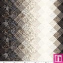 P140-8552-35 PATCH. AMERICANO FIELD OF SEAMS: BITTERSWEET (01) 110 CM. ALGODON 100% CREMA/NEGRO Venta en piezas de 7.00 M
