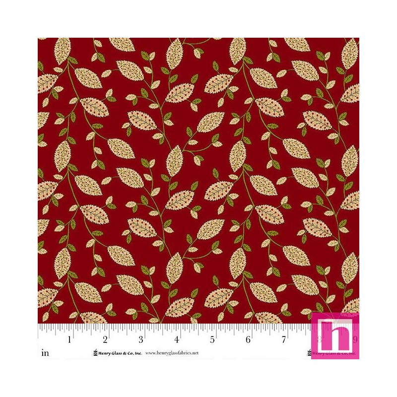 P140-980-88 PATCH. AMERICANO BAUBLES AND BALSAM (15) 110 CM. ALGODON 100% ROJO Venta en piezas de 7.00 M