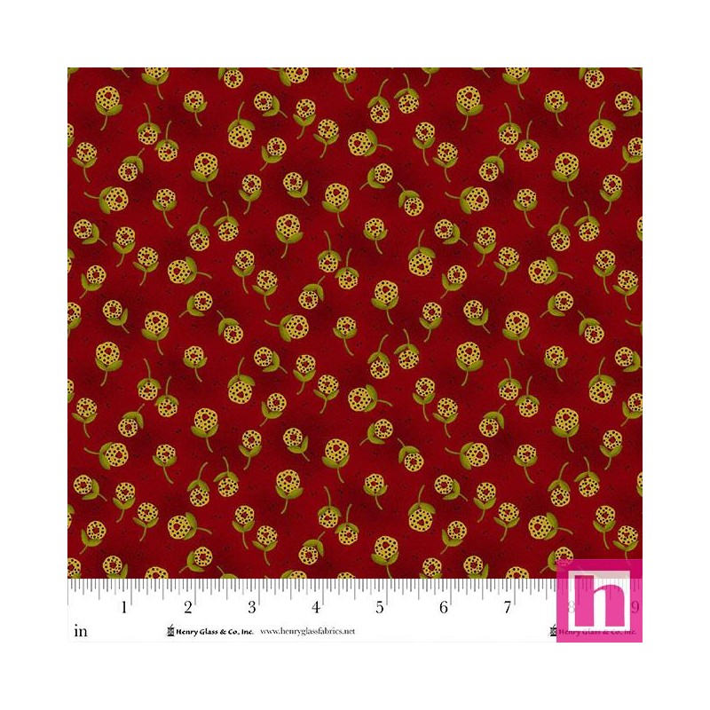 P140-981-88 PATCH. AMERICANO BAUBLES AND BALSAM (01) 110 CM. ALGODON 100% ROJO Venta en piezas de 7.00 M