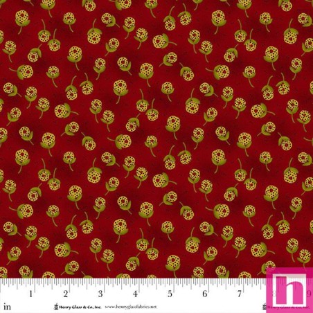 P140-981-88 PATCH. AMERICANO BAUBLES AND BALSAM (01) 110 CM. ALGODON 100% ROJO Venta en piezas de 7.00 M