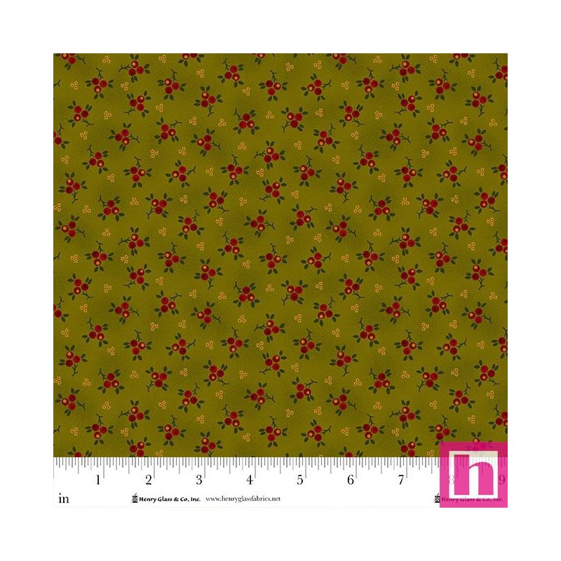 P140-987-66 PATCH. AMERICANO BAUBLES AND BALSAM (04) 110 CM. ALGODON 100% VERDE Venta en piezas de 7.00 M