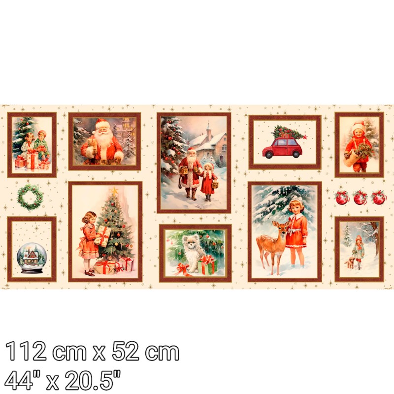 P37-4504-171 PATCH.AMERICANO VINTAGE CHRISTMAS (01) PANEL 52X110 CM. ALGODON 100% MULTI Venta en piezas de 6.00 M