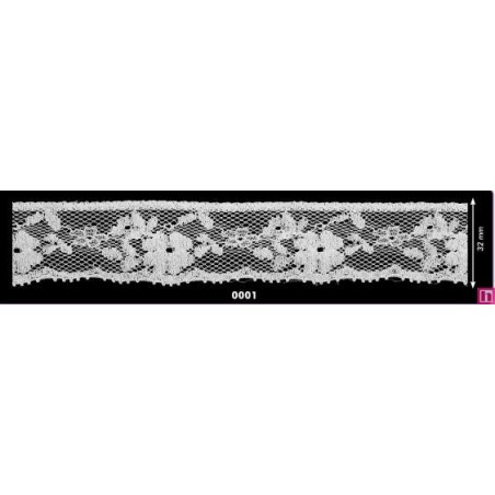 115504-01 PUNTILLA VALENCIE DURGA 30 MM. ALGODON 100% BLANCO Venta en piezas de 20.00 M