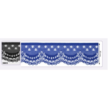 541258-002 PUNTILLA NYLON VILMA 35 MM. POLIESTER 100% NEGRO Venta en piezas de 25.00 M