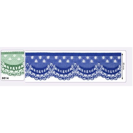 541258-014 PUNTILLA NYLON VILMA 35 MM. POLIESTER 100% VERDE Venta en piezas de 25.00 M