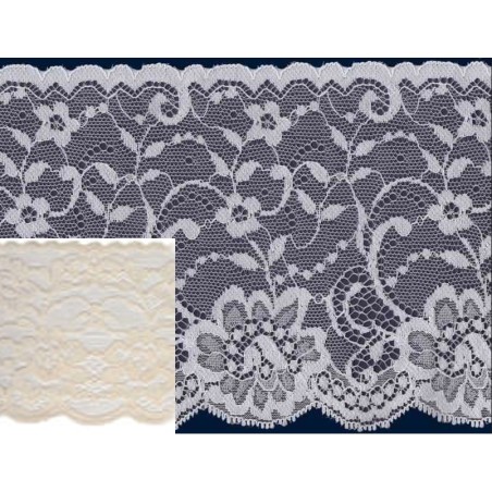 58584 FLORA PUNTILLA NYLON 110 MM. POLIAMIDA 100% MARFIL Venta en piezas de 20.00 M