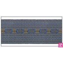 606033-50-07 CINTA JACQUARD CLEO 50 MM. POLIESTER 100% AZUL/DORADO Venta en piezas de 10.00 M