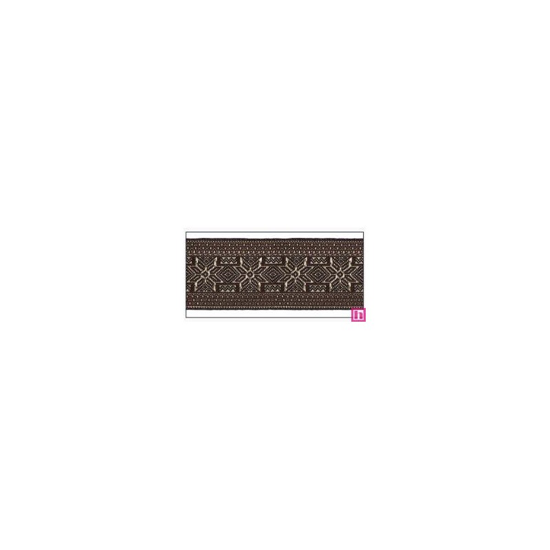 606034-30-04 CINTA JACQUARD ALTEA 30 MM. POLIESTER 100% MARRON/DORADO Venta en piezas de 10.00 M