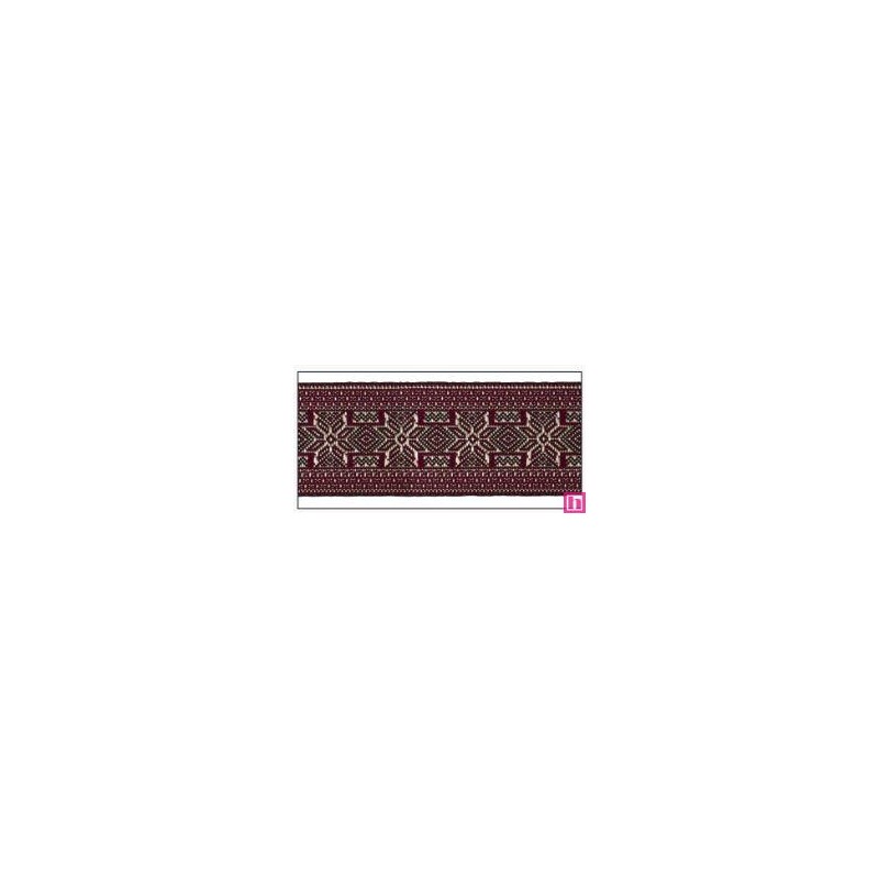 606034-30-05 CINTA JACQUARD ALTEA 30 MM. POLIESTER 100% GRANATE/DORADO Venta en piezas de 10.00 M