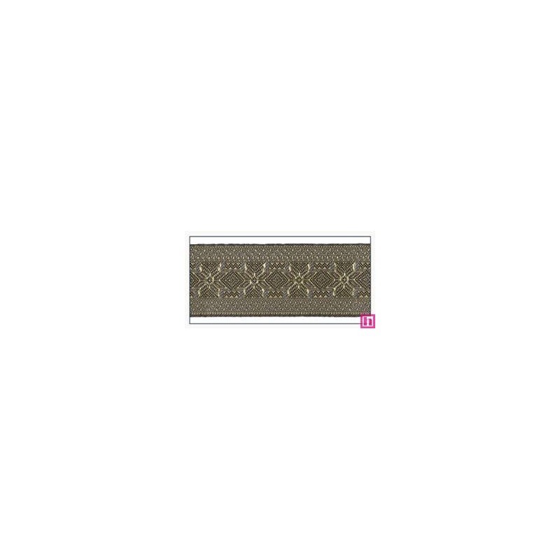 606034-50-03 CINTA JACQUARD ALTEA 50 MM. POLIESTER 100% GRIS/DORADO Venta en piezas de 10.00 M