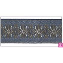 606034-50-07 CINTA JACQUARD ALTEA 50 MM. POLIESTER 100% AZUL/DORADO Venta en piezas de 10.00 M