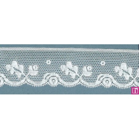 64351 PUNTILLA VALENCIE KANU 40 MM. ALGODON 92%-POLIAMIDA 8% BLANCO Venta en piezas de 20.00 M