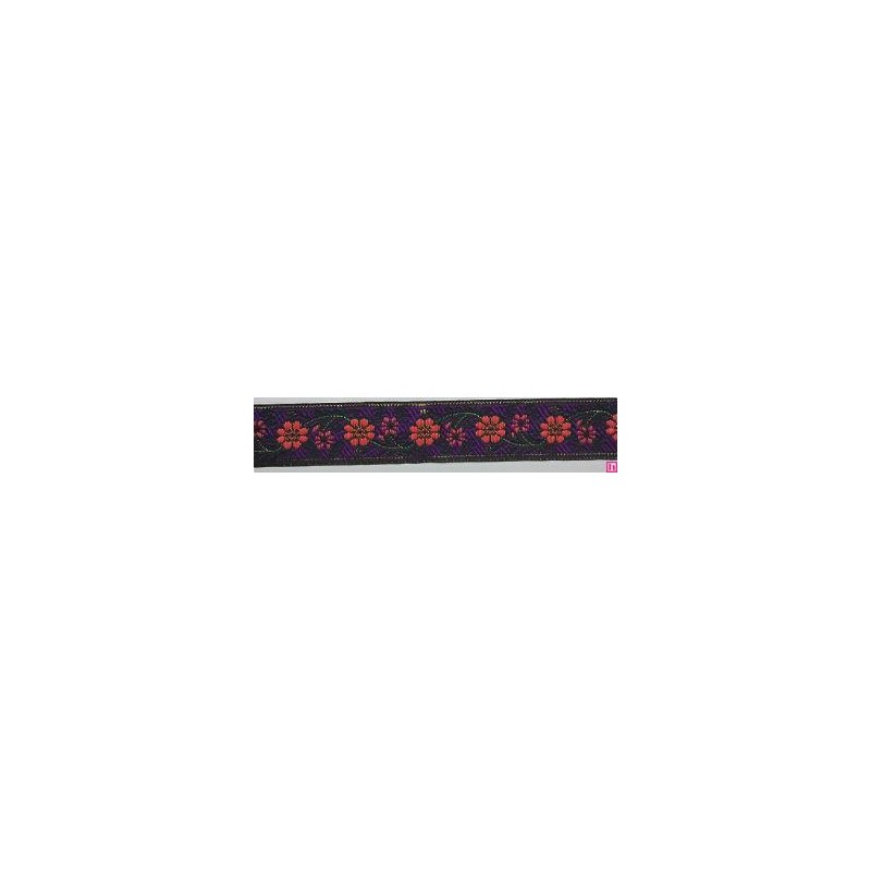 655365-0022 CINTA JACQUARD ZERA 25 MM. POLIESTER 100% MORADO/DORADO Venta en piezas de 7.00 M