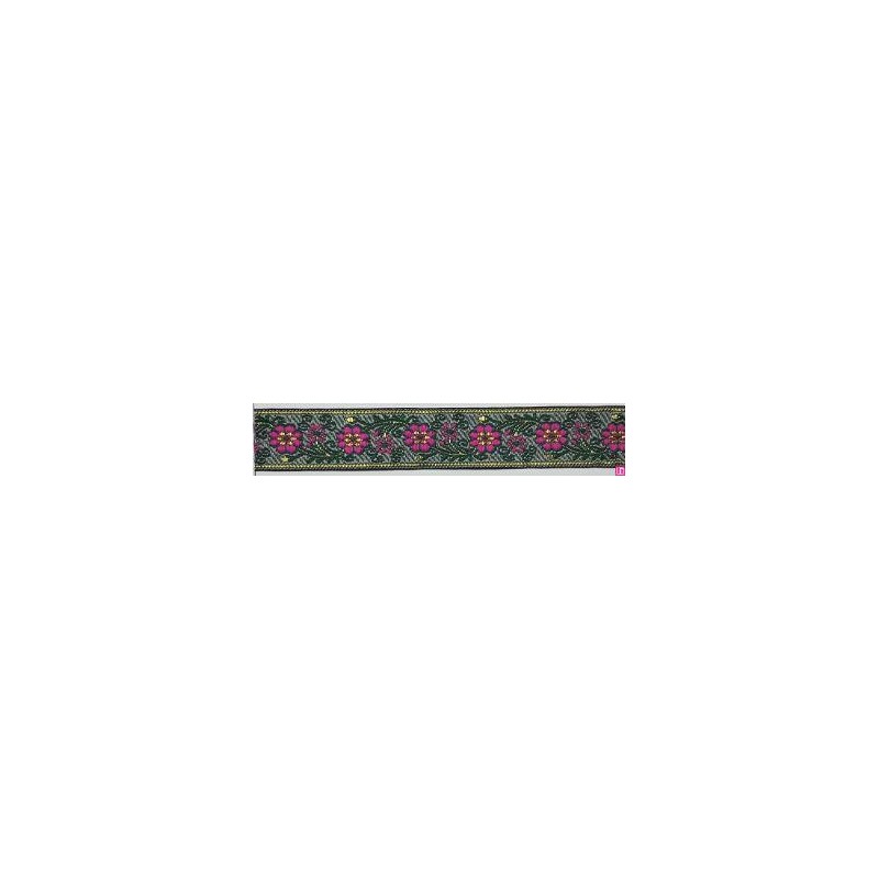 655365-0027 CINTA JACQUARD ZERA 25 MM. POLIESTER 100% GRIS/DORADO Venta en piezas de 7.00 M