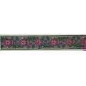 655365-0027 CINTA JACQUARD ZERA 25 MM. POLIESTER 100% GRIS/DORADO Venta en piezas de 7.00 M
