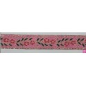 655367-0006 CINTA JACQUARD CLIO 25 MM. POLIESTER 100% ROSA/DORADO Venta en piezas de 7.00 M