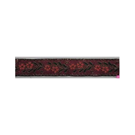 655367-0009 CINTA JACQUARD CLIO 25 MM. POLIESTER 100% ROJO/DORADO Venta en piezas de 7.00 M