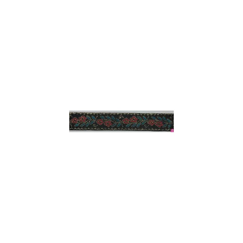 655367-0013 CINTA JACQUARD CLIO 25 MM. POLIESTER 100% MUSGO/DORADO Venta en piezas de 7.00 M