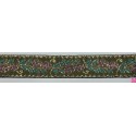 655367-0015 CINTA JACQUARD CLIO 25 MM. POLIESTER 100% VERDE/DORADO Venta en piezas de 7.00 M