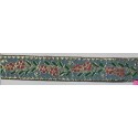 655367-0016 CINTA JACQUARD CLIO 25 MM. POLIESTER 100% CELESTE/DORADO Venta en piezas de 7.00 M