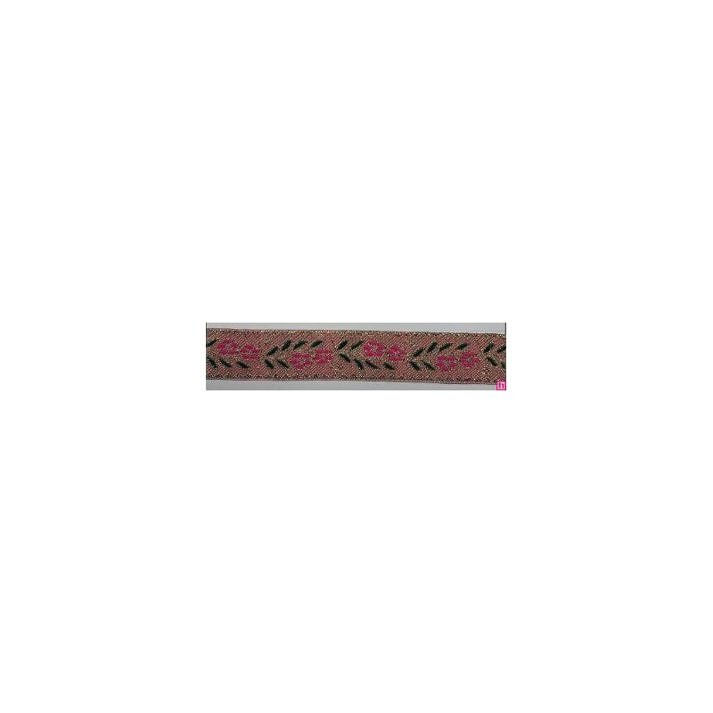 655367-0055 CINTA JACQUARD CLIO 25 MM. POLIESTER 100% NUDE/DORADO Venta en piezas de 7.00 M