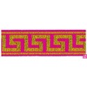 655368-0007 CINTA JACQUARD ZITA 25 MM. POLIESTER 100% FUCSIA/DORADO Venta en piezas de 7.00 M