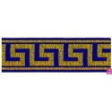 655368-0019 CINTA JACQUARD ZITA 25 MM. POLIESTER 100% AZUL/DORADO Venta en piezas de 7.00 M