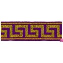 655368-0022 CINTA JACQUARD ZITA 25 MM. POLIESTER 100% MORADO/DORADO Venta en piezas de 7.00 M