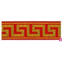 655368-0060 CINTA JACQUARD ZITA 25 MM. POLIESTER 100% ROJO/DORADO Venta en piezas de 7.00 M