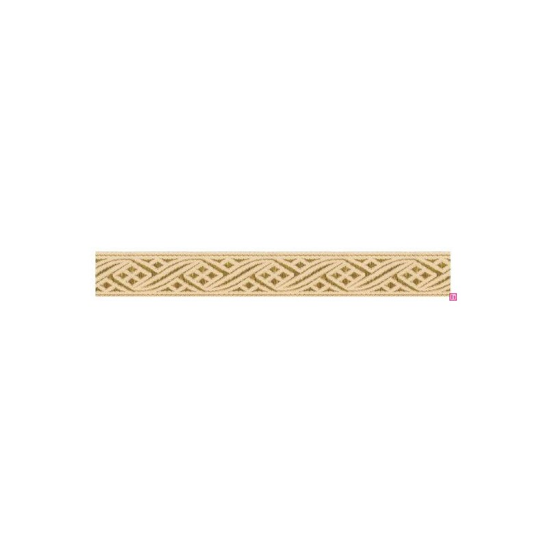 655371-0111 CINTA JACQUARD HOMERO 20 MM. POLIESTER 100% DORADO Venta en piezas de 7.00 M